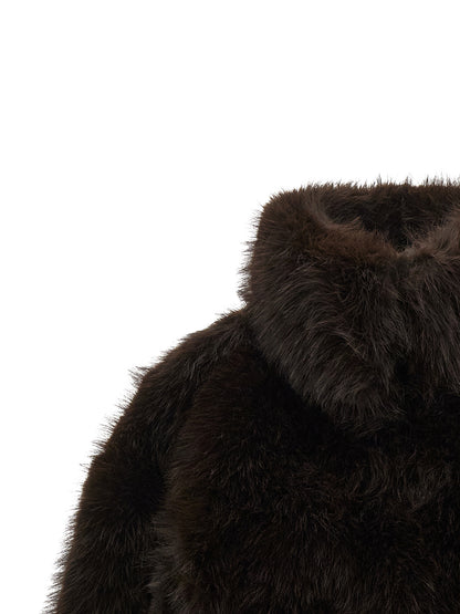 ROTATE BIRGER CHRISTENSEN Brown Polyester Coat