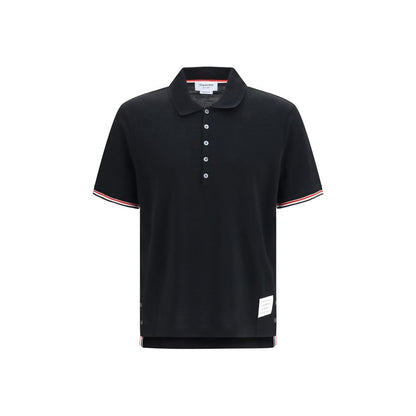 Thom Browne Black Cotton Polo Shirt