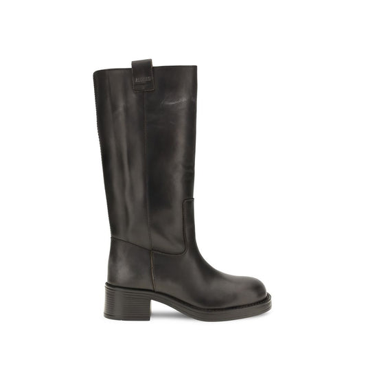 Alohas Black Calf Leather Bos Taurus Ankle Boots