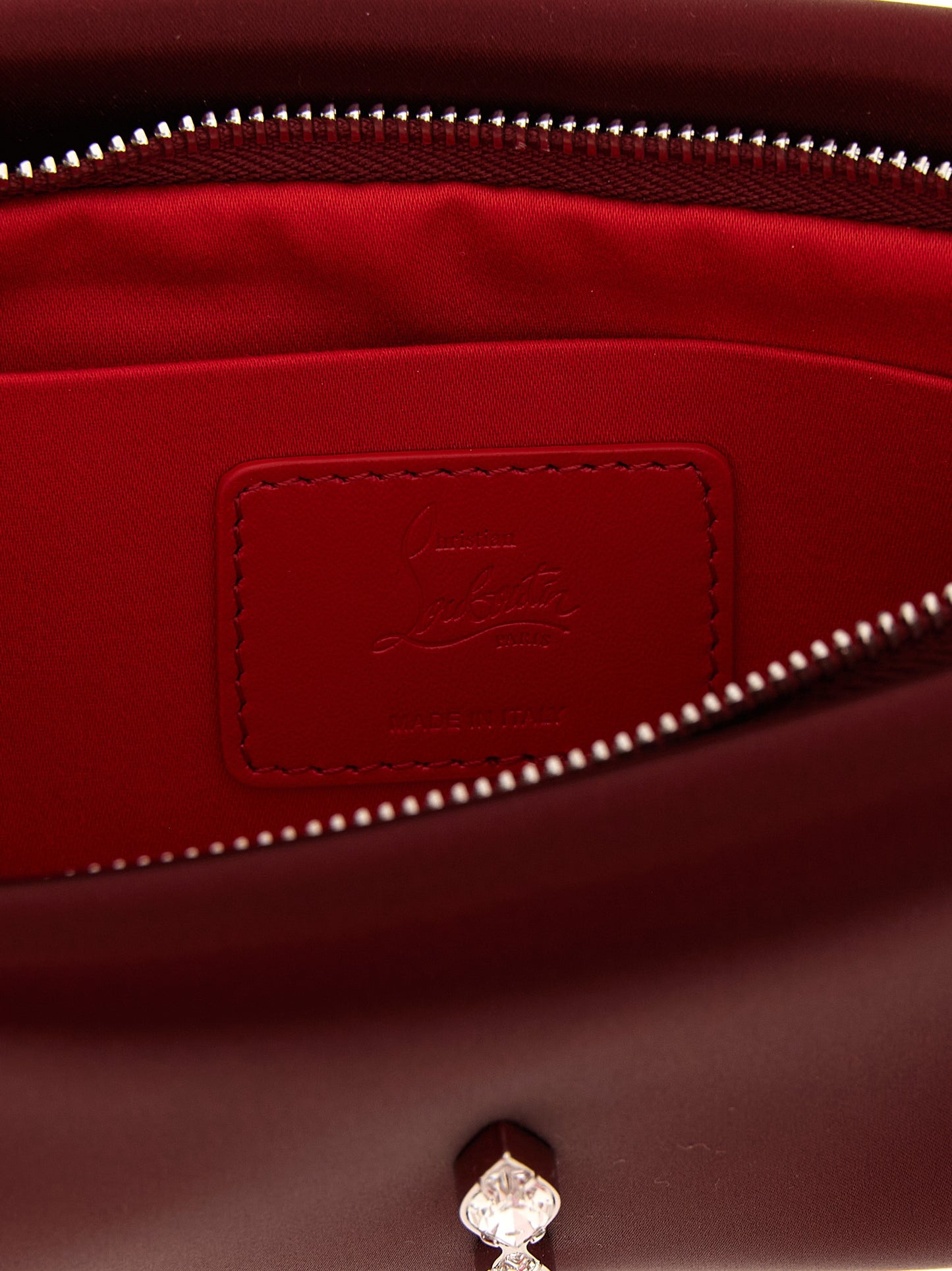 Christian Louboutin Bordeaux Elastane Clutch Bag