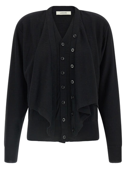 Lemaire Black Wool Cardigan