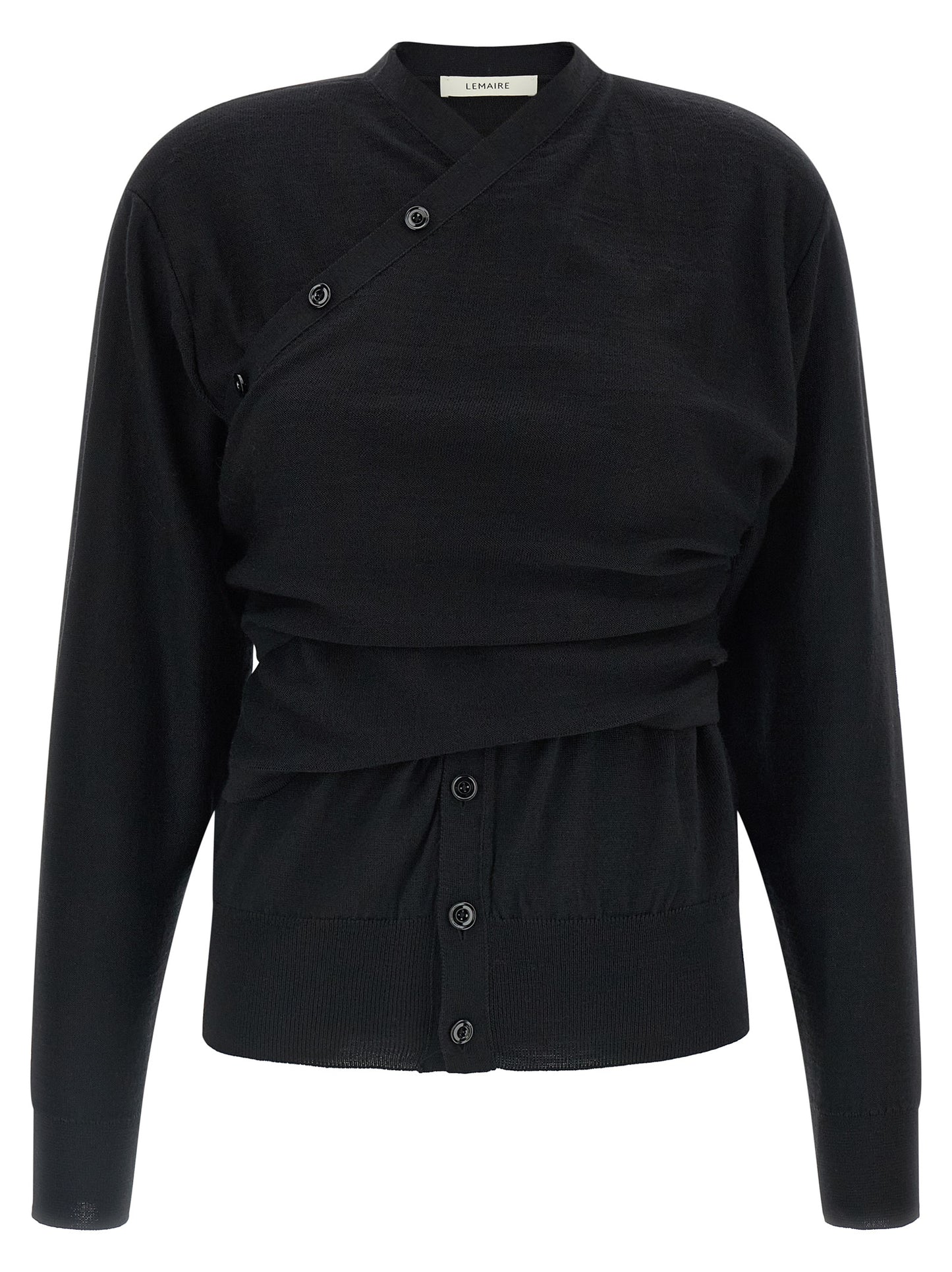 Lemaire Black Wool Cardigan
