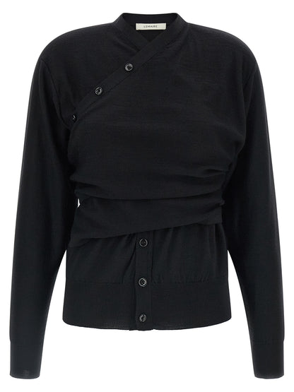 Lemaire Black Wool Cardigan