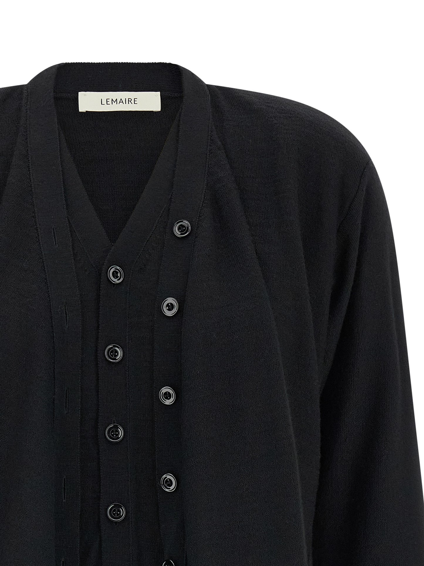 Lemaire Black Wool Cardigan
