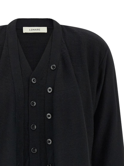 Lemaire Black Wool Cardigan