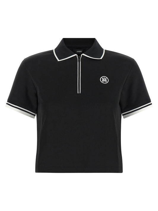 Amiri Black Polyester Polo Shirt