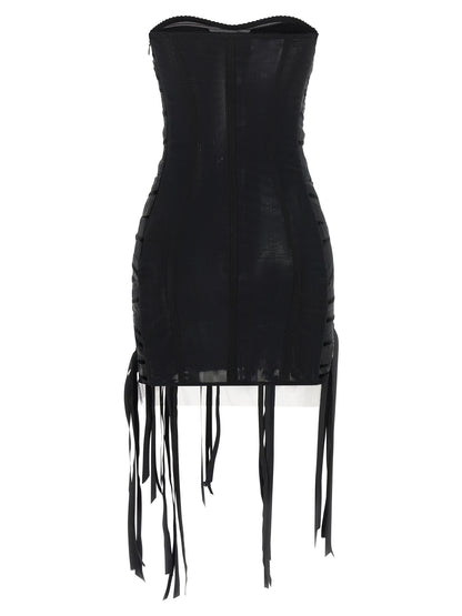 The Attico Black Polyamide Short Dress