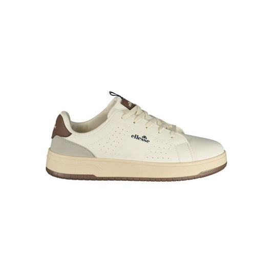Athletic Sneakers by Ellesse for men in polyester & polyurethane brown, gray & white features an effortless chic silhouette, showcasing the signature athletic style of the Men's Athletic Polyester & Polyurethane Sneakers collection with a truly effortless chic finish.