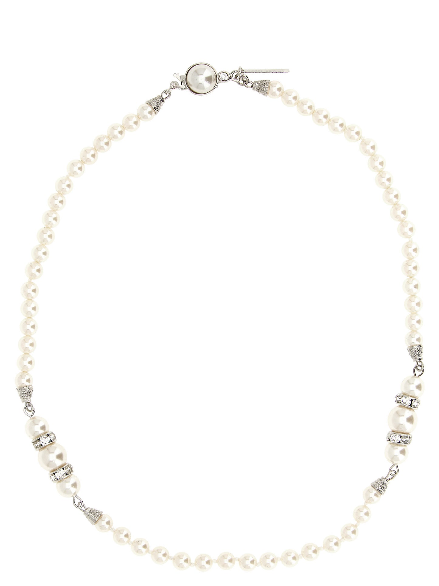 Alessandra Rich White Glass Necklace