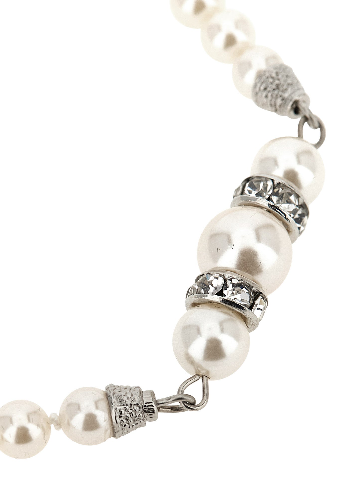 Alessandra Rich White Glass Necklace
