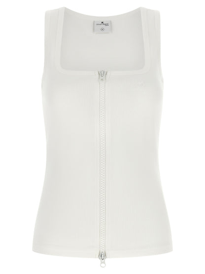 Courrèges White Cotton Sleeveles T-Shirt