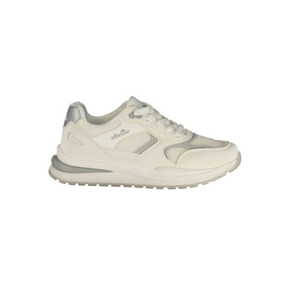 Ellesse Women's Athletic Polyester & Polyurethane Sneakers - Silver White Signature Print
