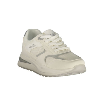 Ellesse Women's Athletic Polyester & Polyurethane Sneakers - Silver White Signature Print