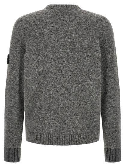 Stone Island Gray Wool Cardigan