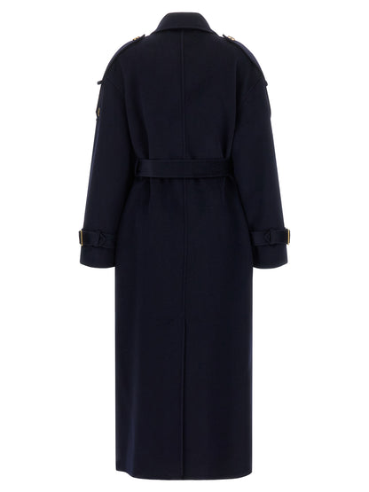 Elisabetta Franchi Blue Wool Coat