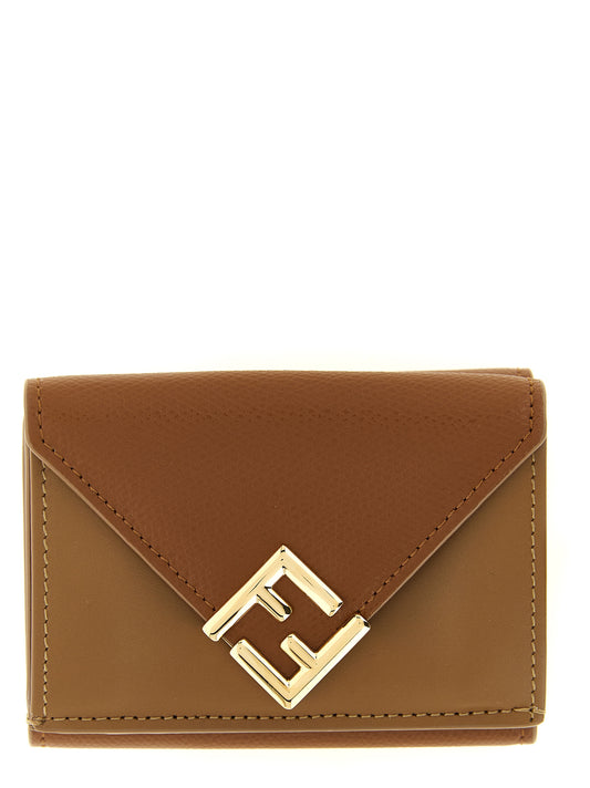 Cardholder Card Case by Fendi for women in calfskin leather brown, camel & gold features an meticulous design, elegantly showcasing the refined Calfskin Leather Cardholder Card Case aesthetic while integrating sophisticated card-organization compact-design trifold.