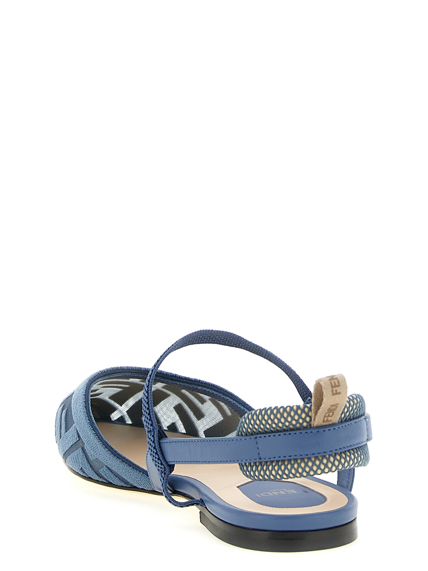 Fendi Blue Polyamide Flat Sandals