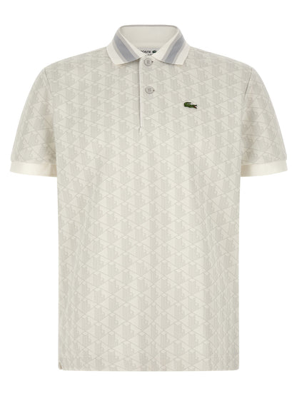 Lacoste White Polyester Polo Shirt