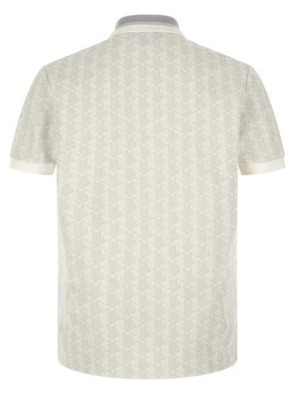 Lacoste White Polyester Polo Shirt