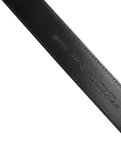 Dolce & Gabbana Calf Leather Belt - Black Silver