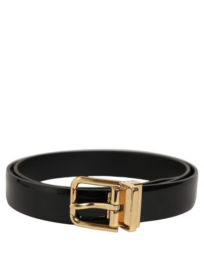 Dolce & Gabbana Leather & Metal Belt - Black Gold