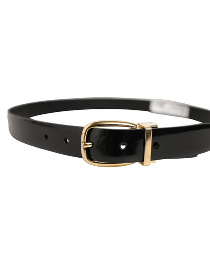 Dolce & Gabbana Leather & Metal Belt - Black Gold