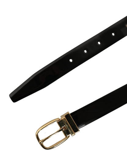 Dolce & Gabbana Leather & Metal Belt - Black Gold