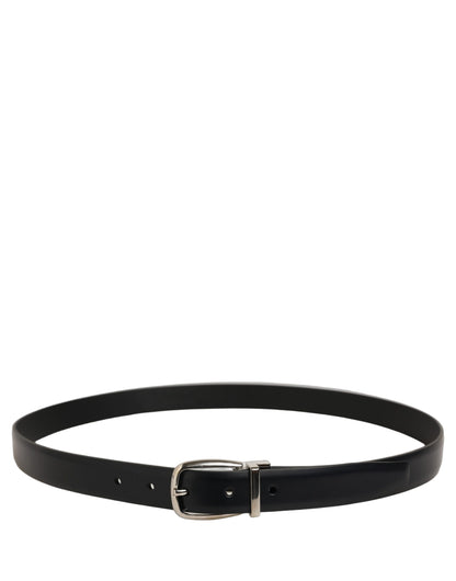 Dolce & Gabbana Calf Leather Belt - Dark Blue Silver