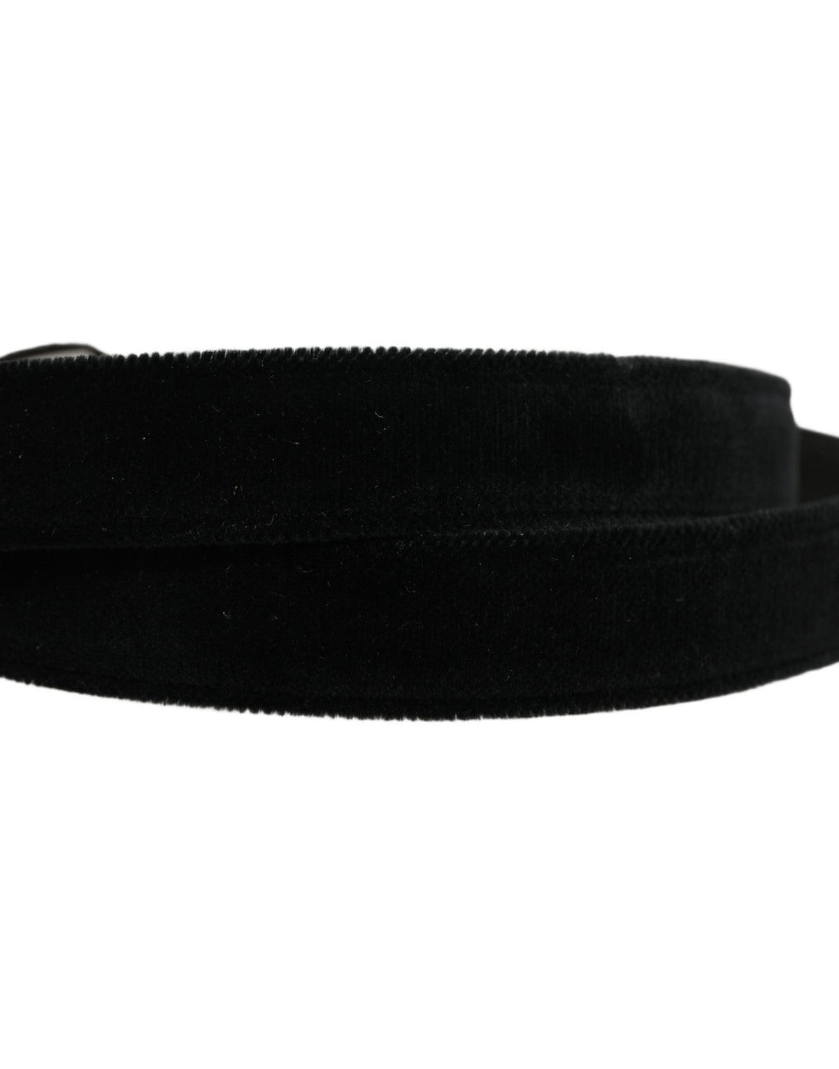 Dolce & Gabbana Calf Leather & Cotton Belt - Black Silver