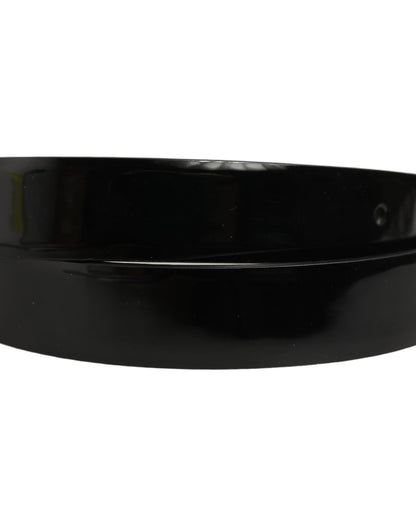 Dolce & Gabbana Black Classic Leather Silver Tone Buckle Belt