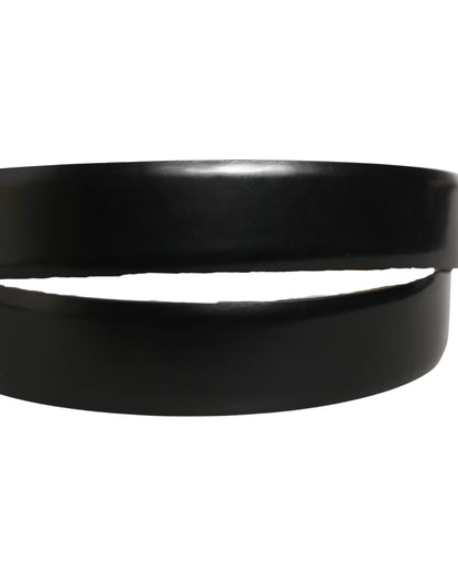 Dolce & Gabbana Calf Leather Belt - Black Silver