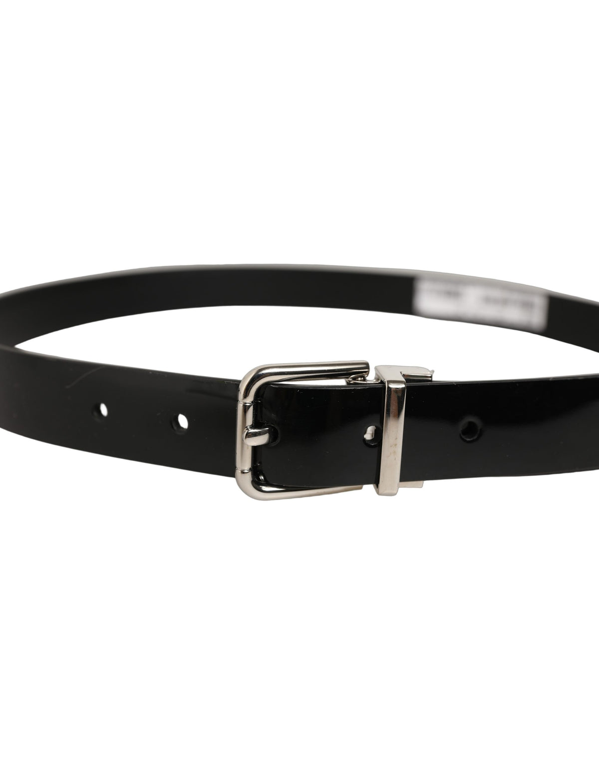 Dolce & Gabbana Leather & Metal Belt - Black Silver