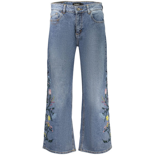 Jeans by Desigual for women in stretch denim cotton blue & signature features a refined silhouette with a refined flared, defined by a and a refined long for a refined finish.