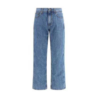 Burberry Blue Cotton Straight-Leg Jeans