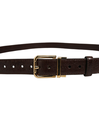 Dolce & Gabbana Calf Leather Belt - Brown Gold