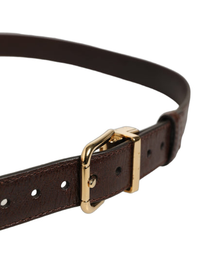 Dolce & Gabbana Calf Leather Belt - Brown Gold