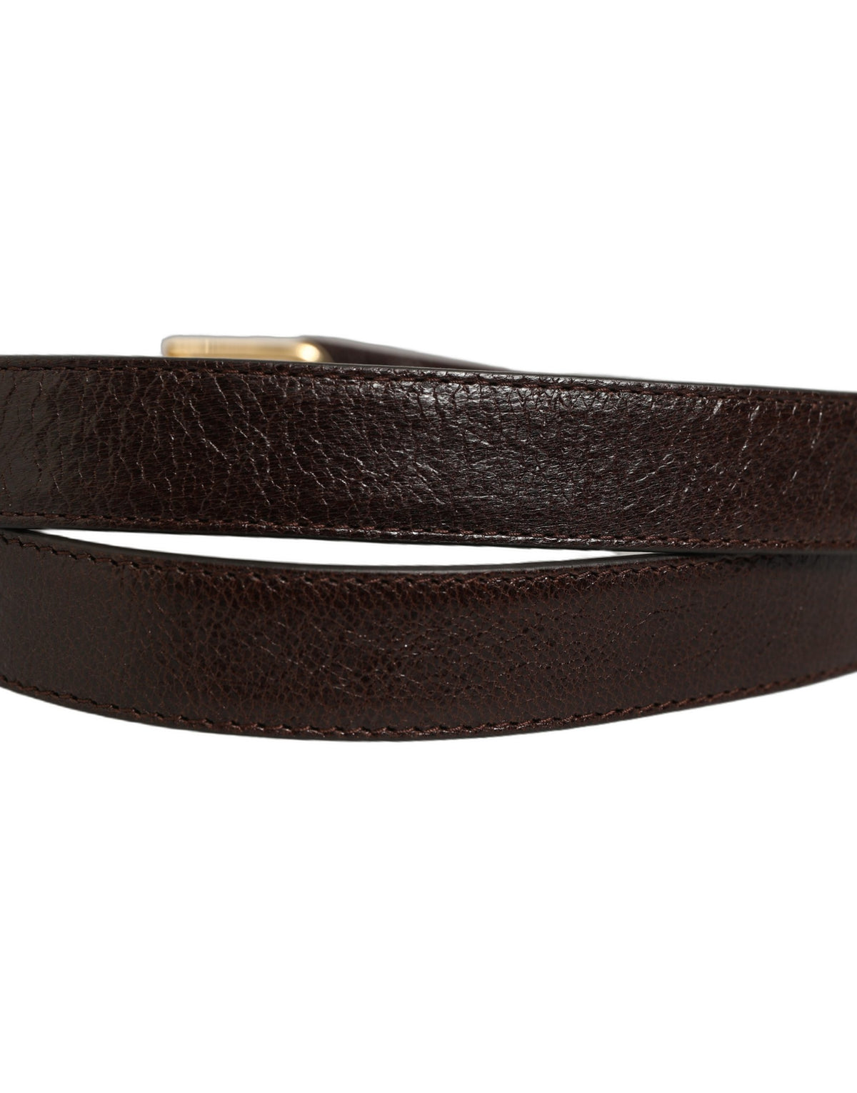 Dolce & Gabbana Calf Leather Belt - Brown Gold