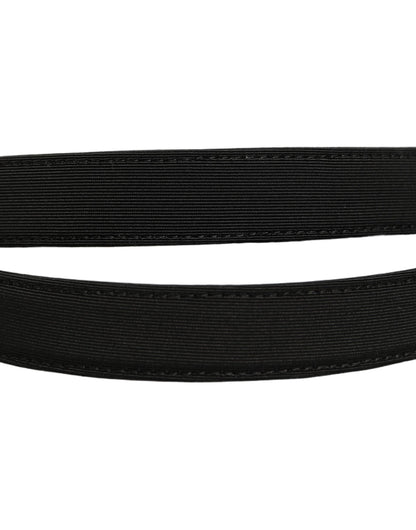 Dolce & Gabbana Black Canvas Leather Gold Metal Buckle Belt