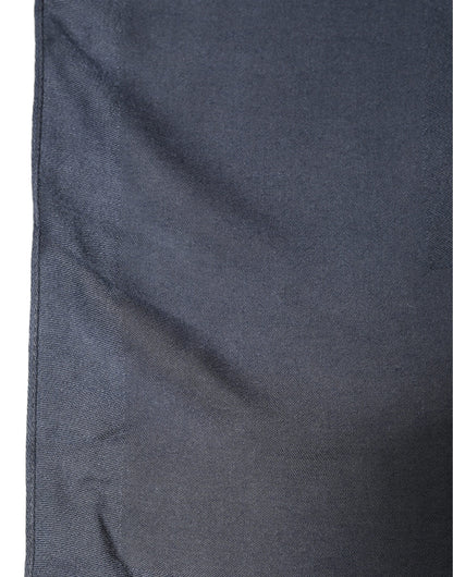 Dolce & Gabbana Dark Blue Modal Frayed Edge Lace Stole Scarf