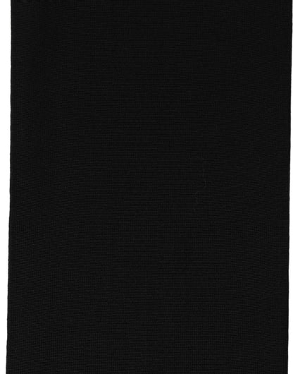 Dolce & Gabbana Black Wool Knitted Neck Shawl Foulard Scarf