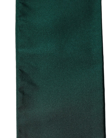 Dolce & Gabbana Men Green Satin Silk Fringed Lace Stole