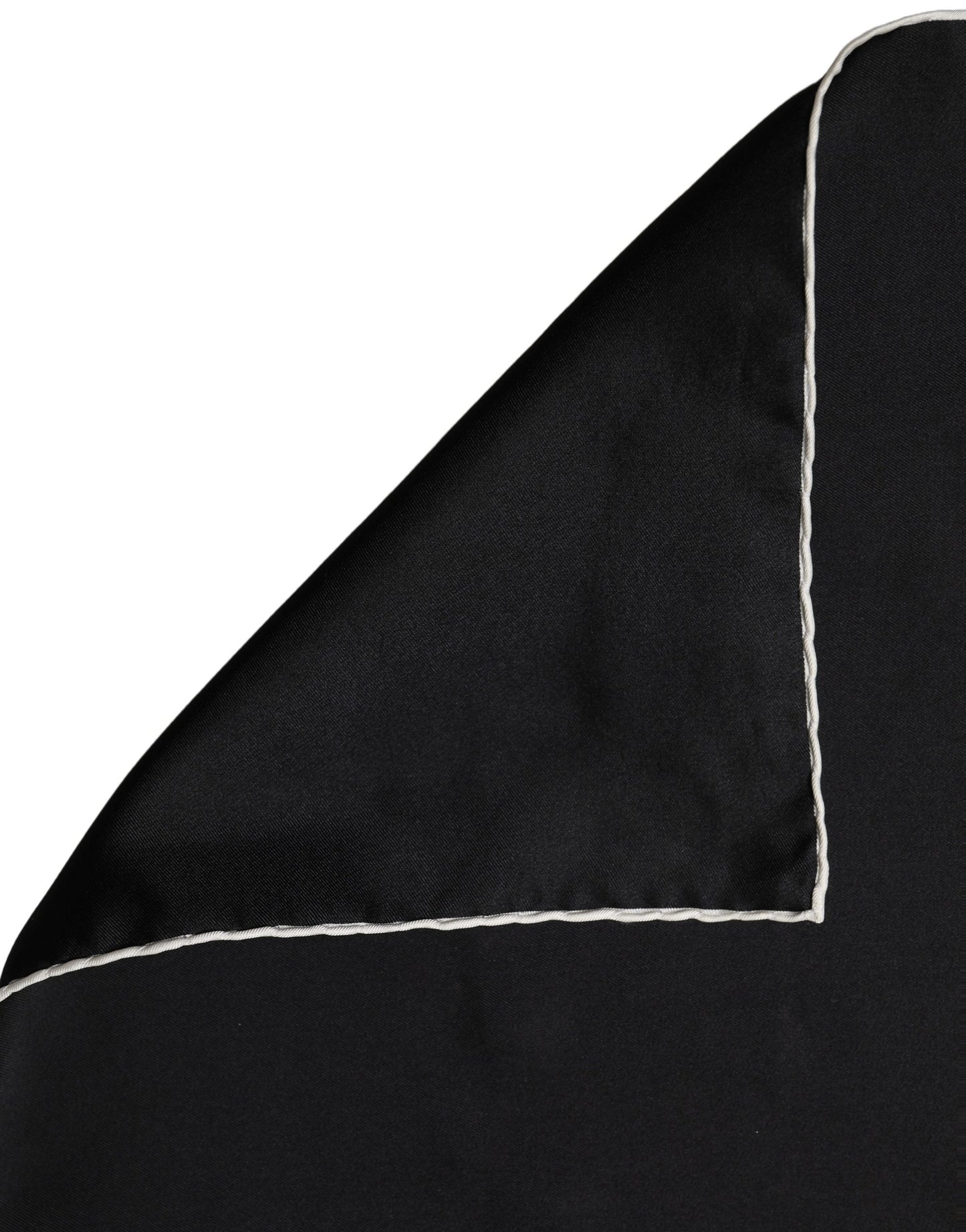 Dolce & Gabbana Men Black Silk Pocket Square Foulard Scarf