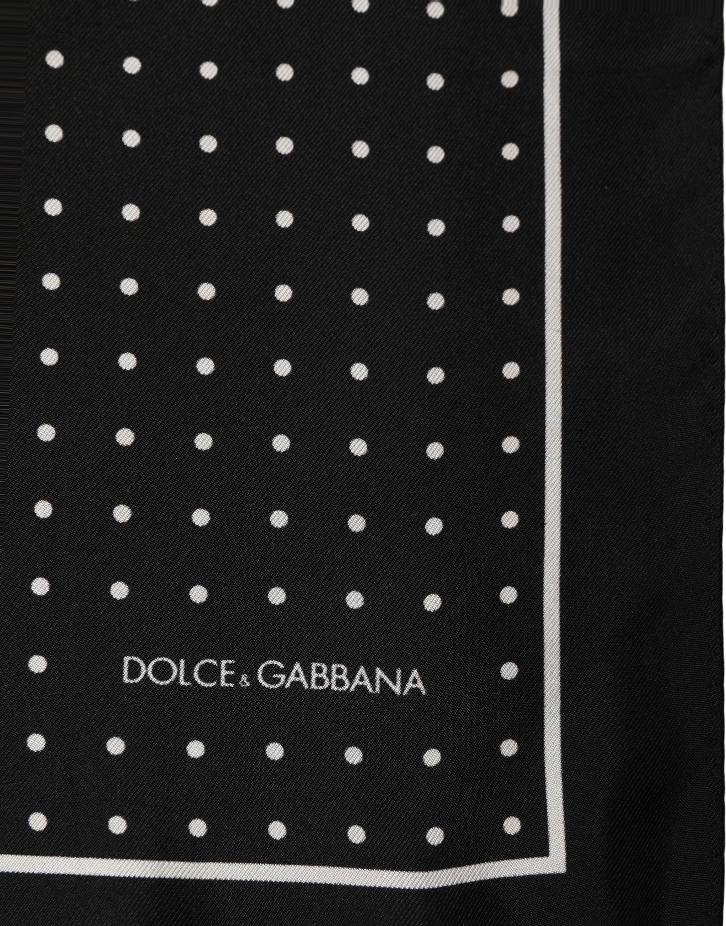 Dolce & Gabbana Black Polka Dot Pocket Square Foulard Scarf