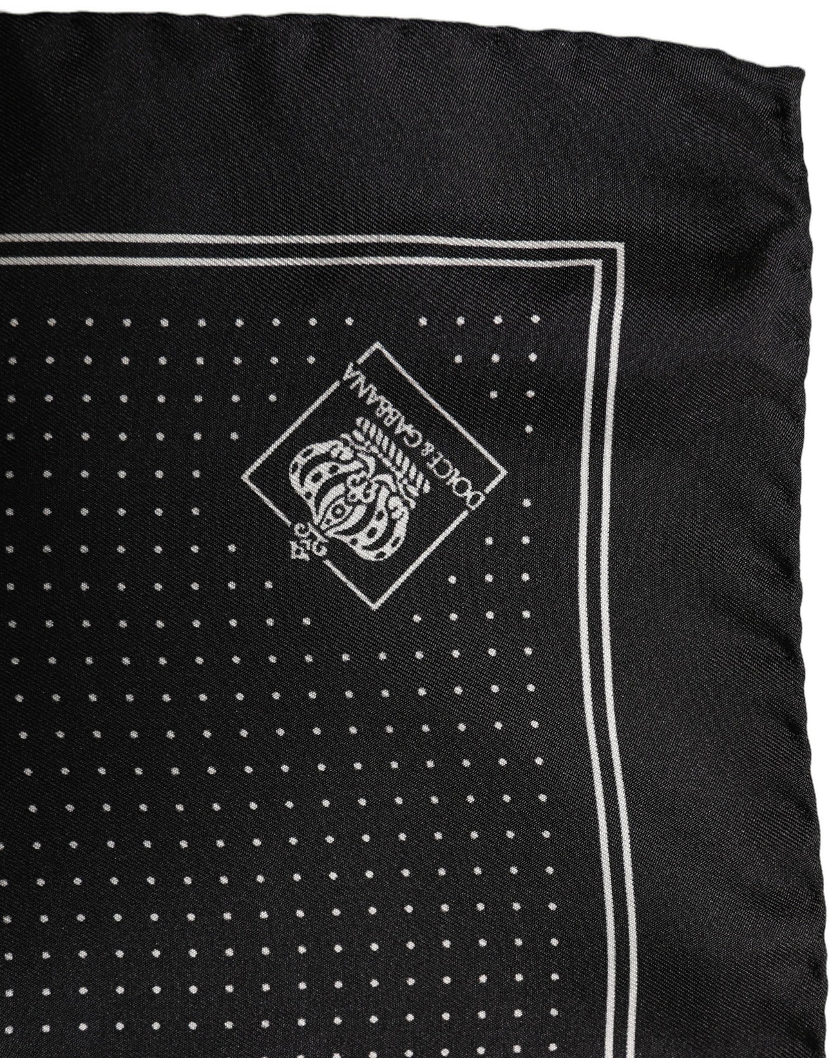 Dolce & Gabbana Black Polka Dot Pocket Square Foulard Scarf
