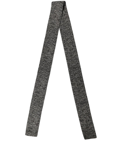 Dolce & Gabbana Black White Herringbone Tweed Shawl Scarf