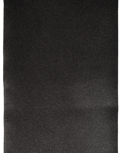 Dolce & Gabbana Men Black Satin Silk Skinny Neck Shawl Scarf