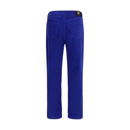 Versace Blue Cotton Straight-Leg Jeans