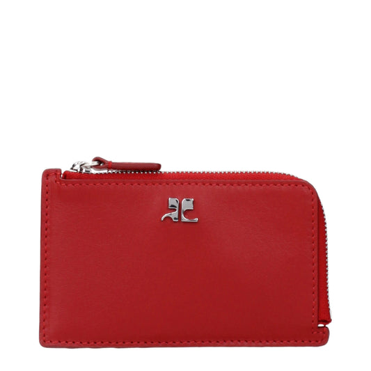 Wallet by Courrèges for women in leather red showcases a enchanting silhouette, artfully detailed with the signature style of the Leather Wallet and functional coin-purse.