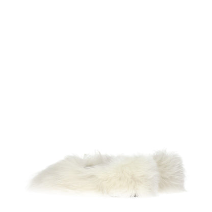 Jil Sander White Fur Slippers