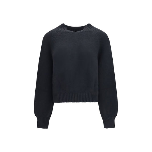 Sweatshirt by Khaite for women in cashmere black presents a smart casual silhouette, featuring a smart casual v-neck neckline and for a sophisticated look.